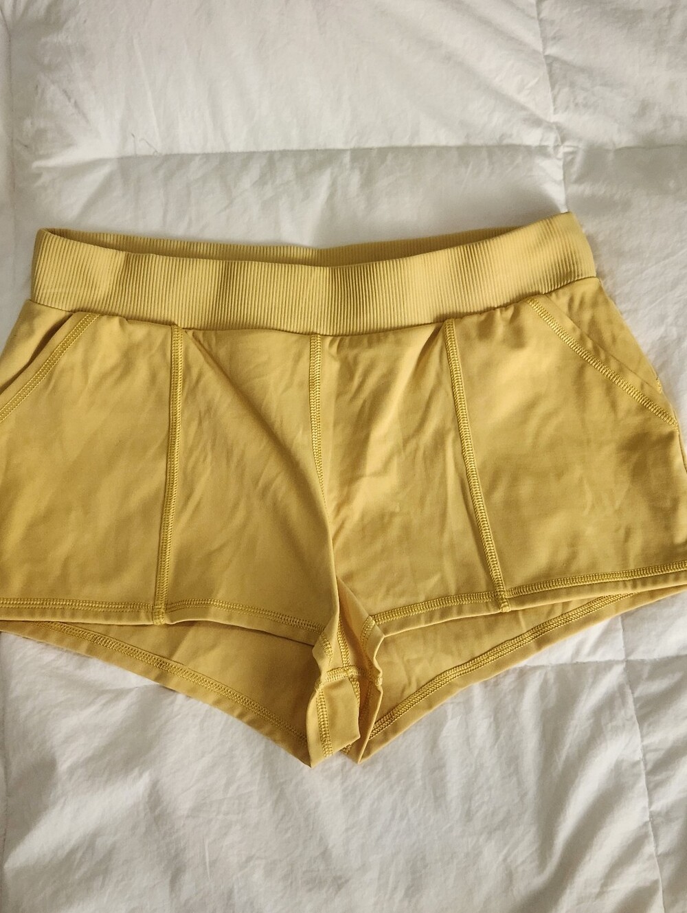 Free People FP Movement Move On Micro Shorts Yellow Size Small